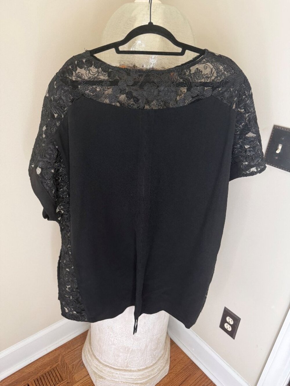 Black tunic top with lace